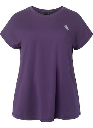Kortærmet trænings t-shirt, Purple Plumeria, Packshot image number 0