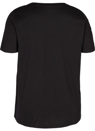 Økologisk bomulds t-shirt med tryk, Black Merci, Packshot image number 1
