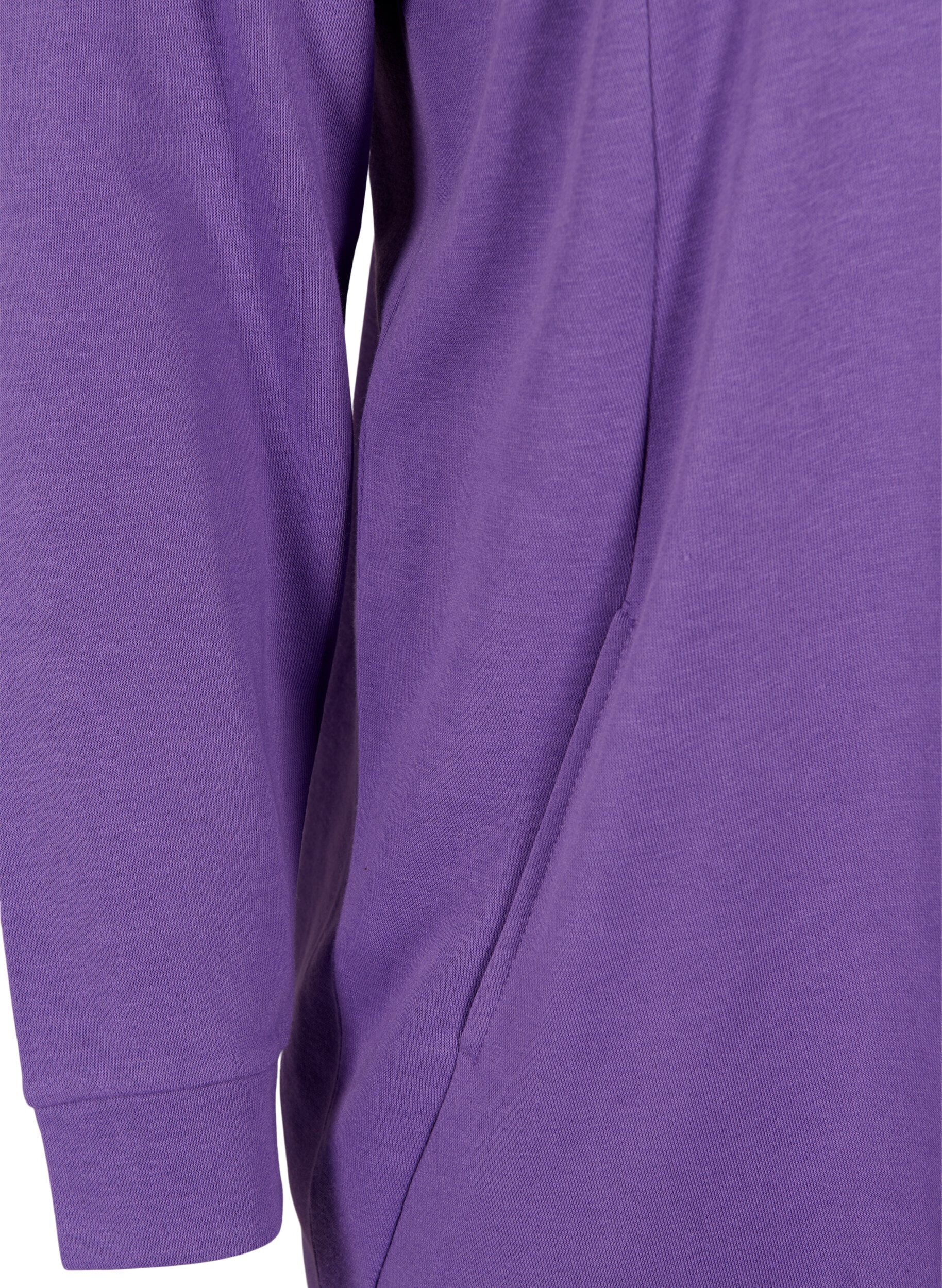 Zizzi Sweatkjole med v-hals, Deep Lavender, Packshot image number 3