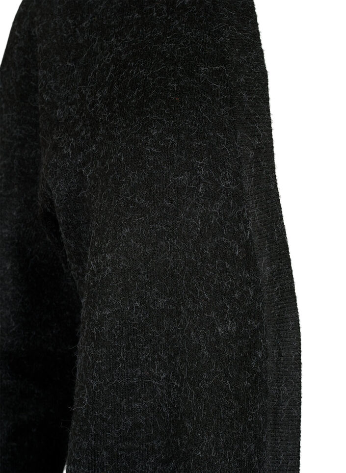 Meleret strik cardigan med lommer, Gr&aring;, Packshot image number 2