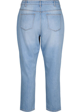 Mille mom fit jeans med sliddetaljer, Light Blue, Packshot image number 1