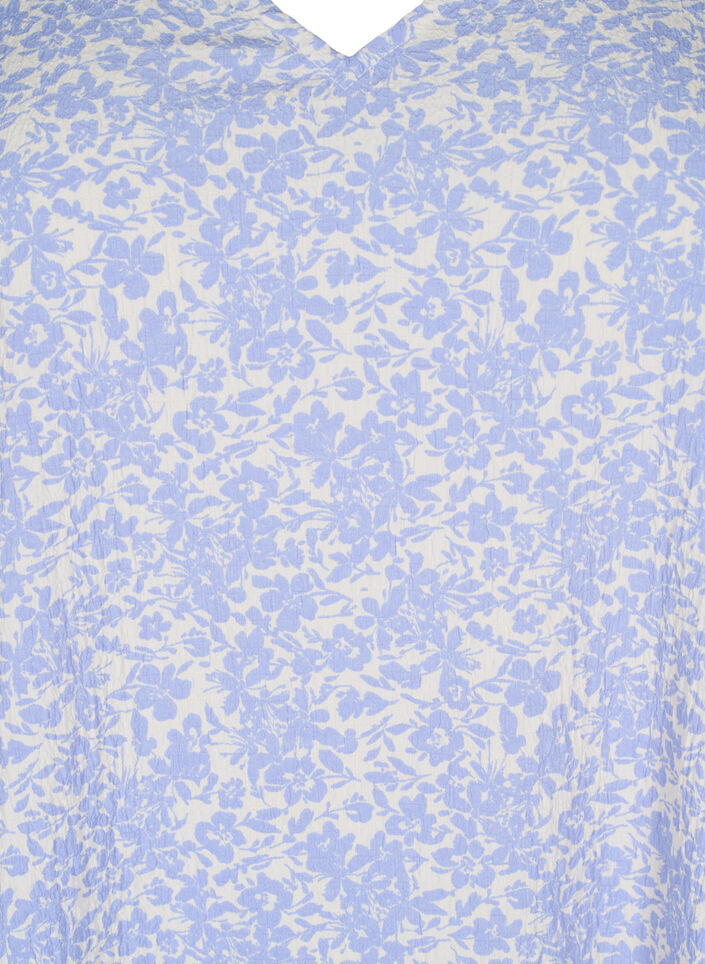 Kort&aelig;rmet kjole med V-hals, Bl&aring;, Packshot image number 2