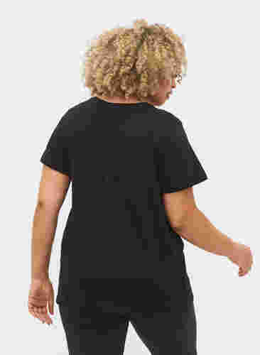Trænings t-shirt med print, Black gold foil logo, Model image number 1