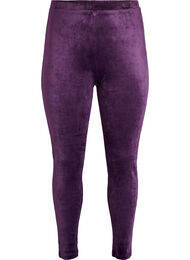 Tætsiddende leggings i velour, Lilla