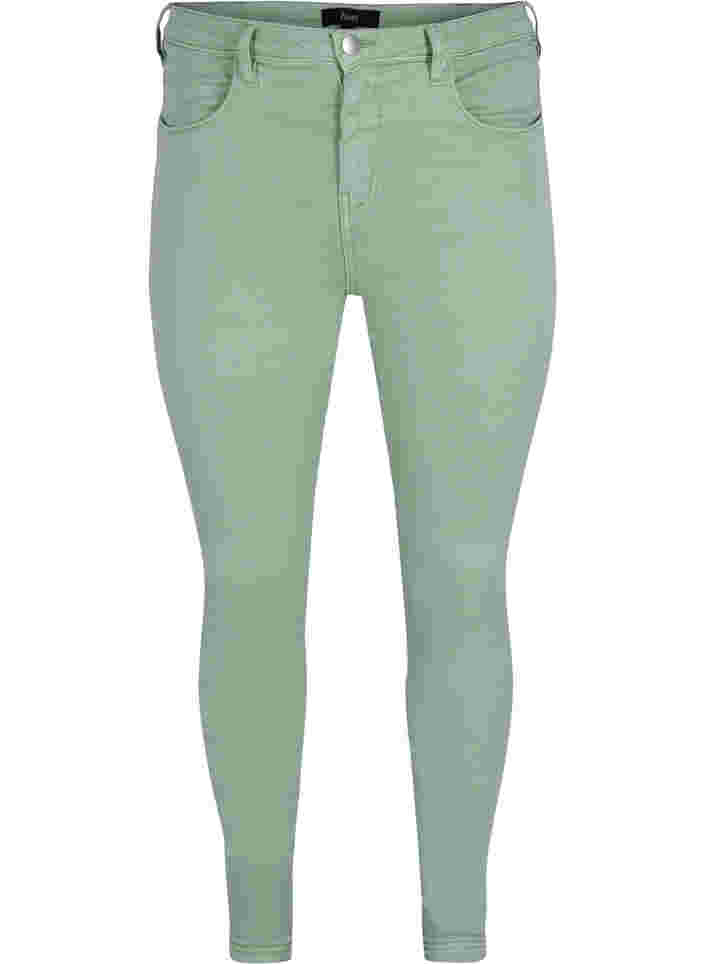 Super slim Amy jeans med høj talje, Frosty Green