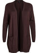 Lang strikcardigan i viskosemix, Brun, Packshot image number 0