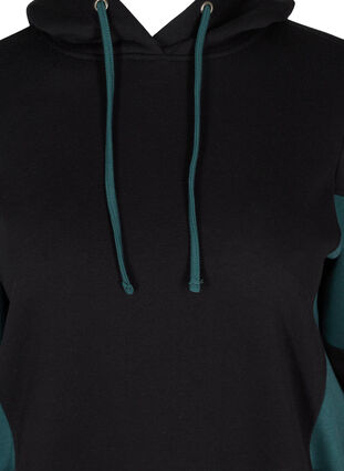 Sweatshirt med lommer og hætte, Black, Packshot image number 2