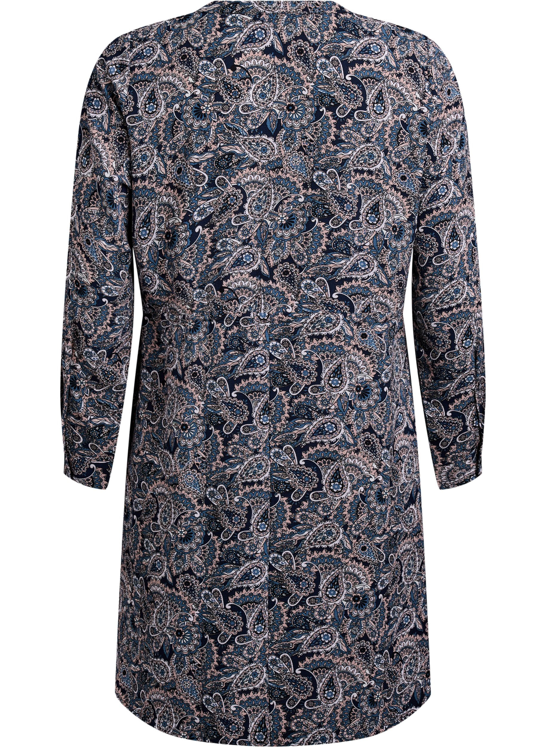 Zizzi Kn&aelig;lang kjole med bindeb&aring;nd, Beige, Packshot image number 1