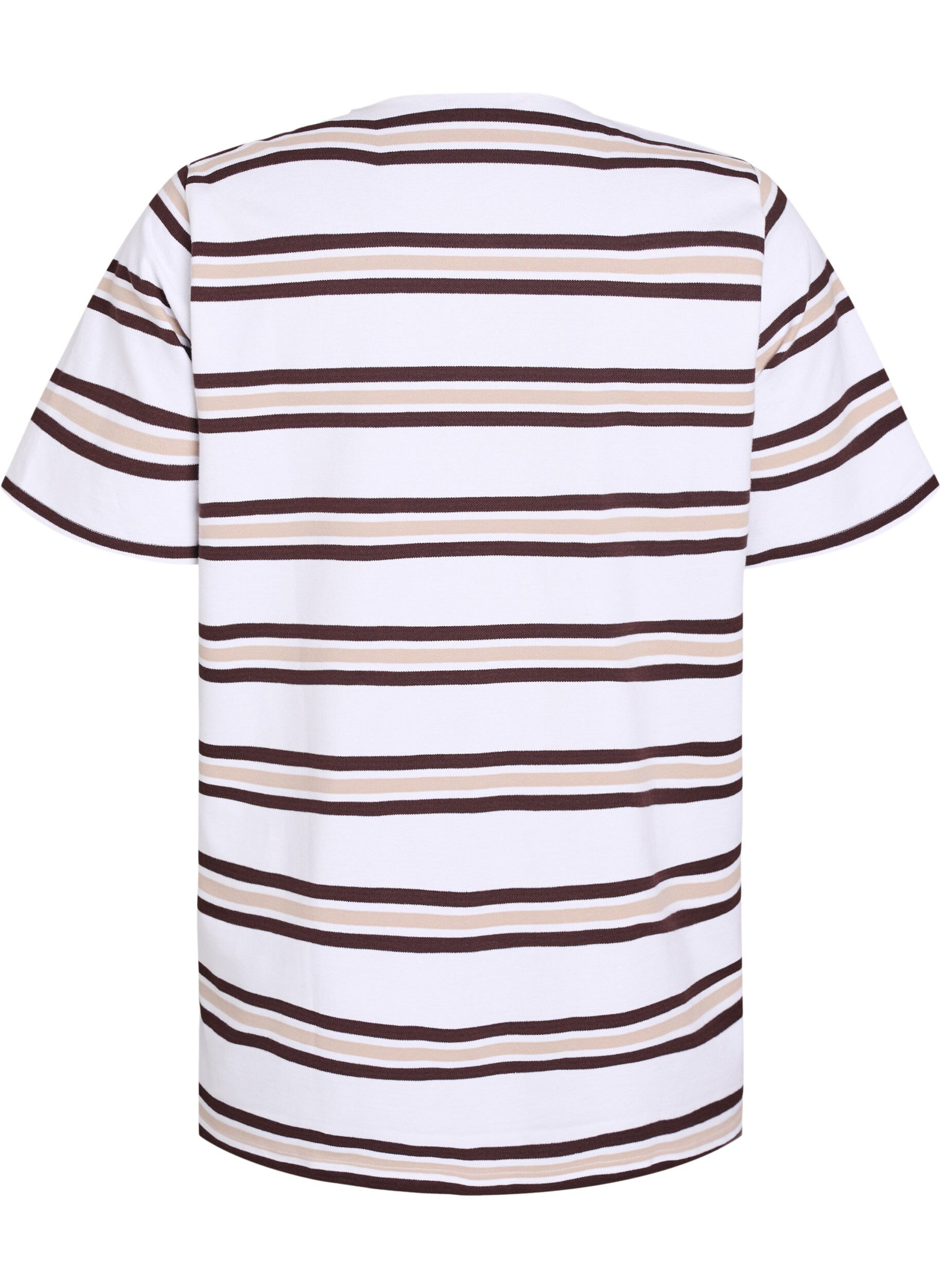 Zizzi Kort&aelig;rmet poloshirt, Vanilla, Packshot image number 1