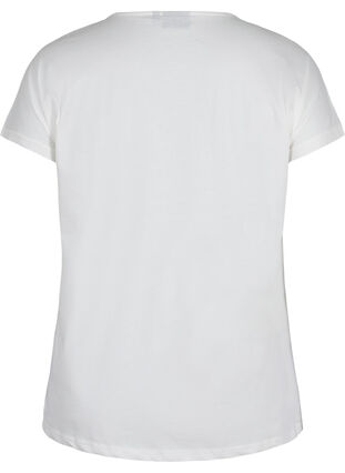 Kortærmet bomulds t-shirt med broderi, Warm Off-white, Packshot image number 1