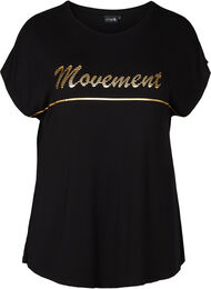 Trænings t-shirt med print på brystet, Black