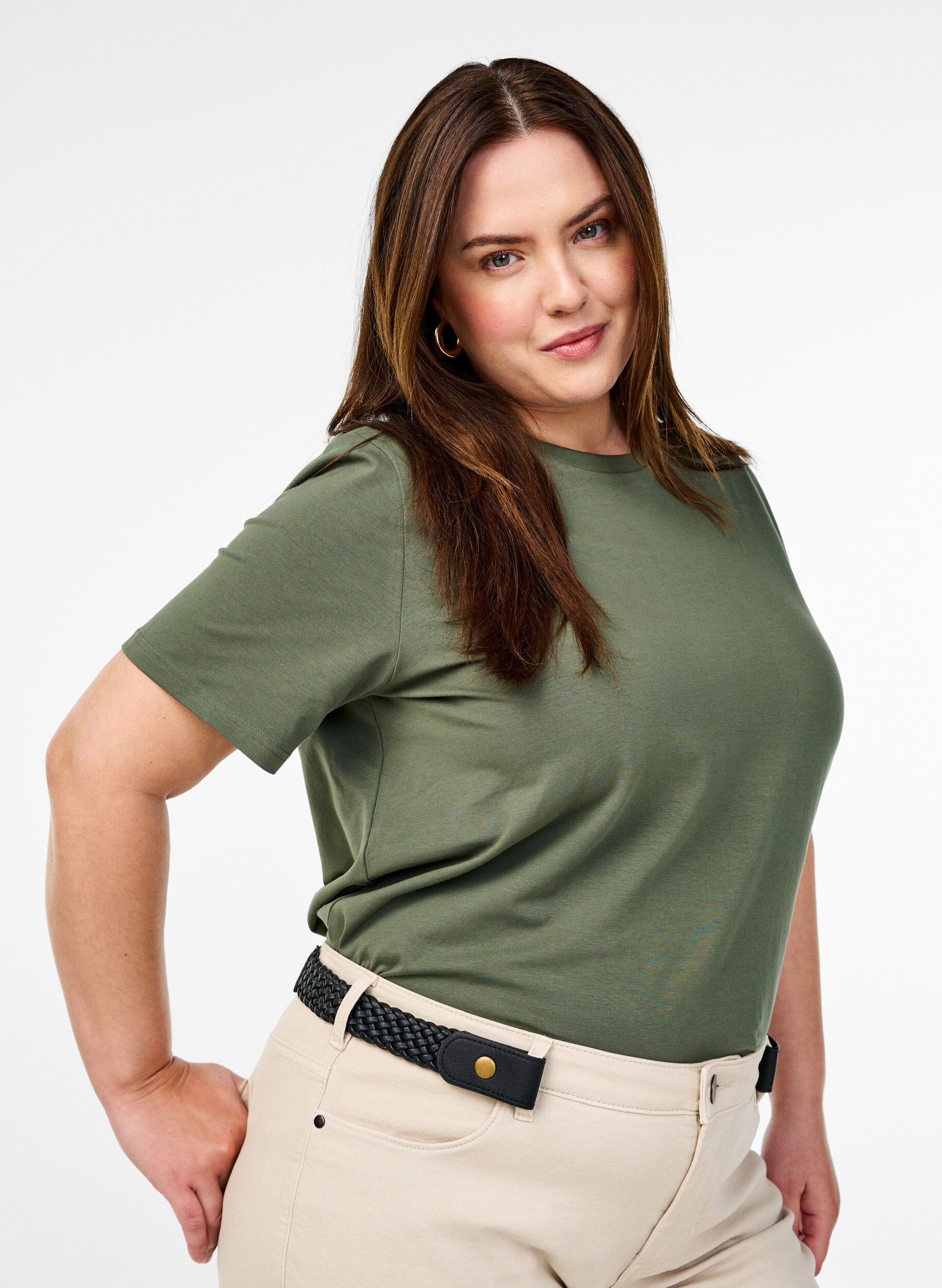 Zizzi Flettet elastikb&aelig;lte, Sort, Model image number 0