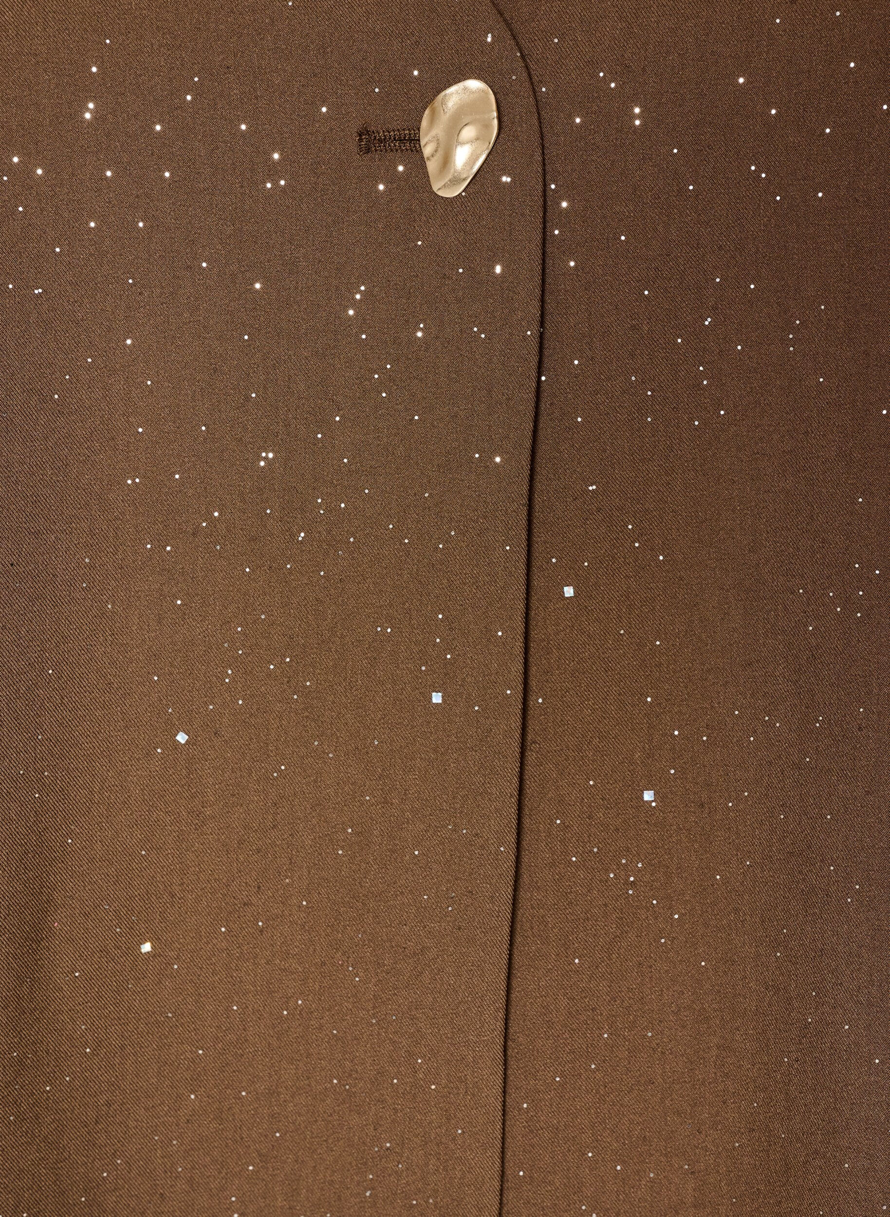 ZizziBluse med glimmer og V-udsk&aelig;ring, Brun, Packshot image number 2
