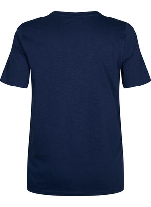 Kortærmet basis t-shirt med v-hals, Navy Blazer, Packshot image number 1