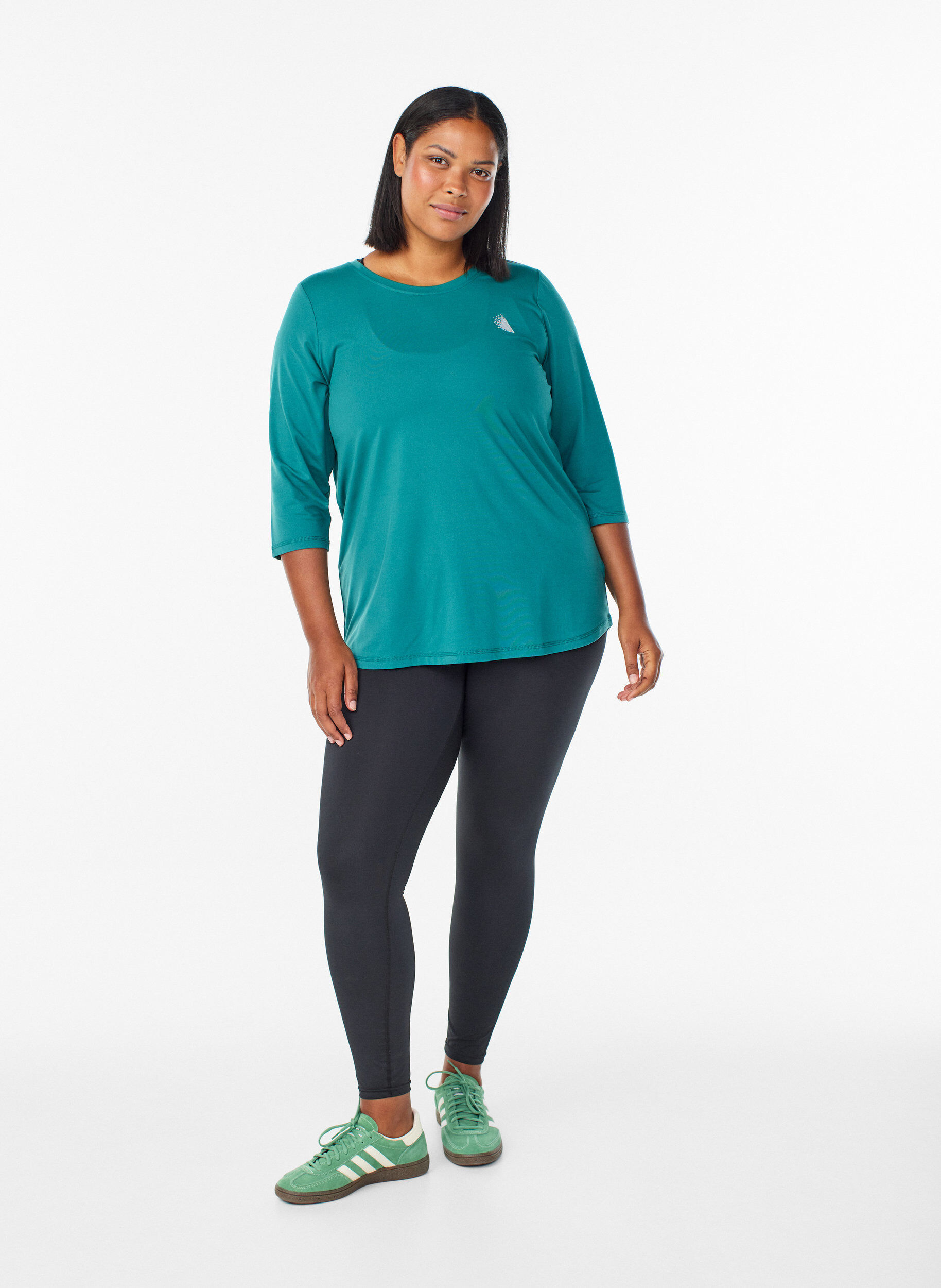ZizziTr&aelig;ningsbluse med 3/4 &aelig;rmer, Gr&oslash;n, Model image number 1