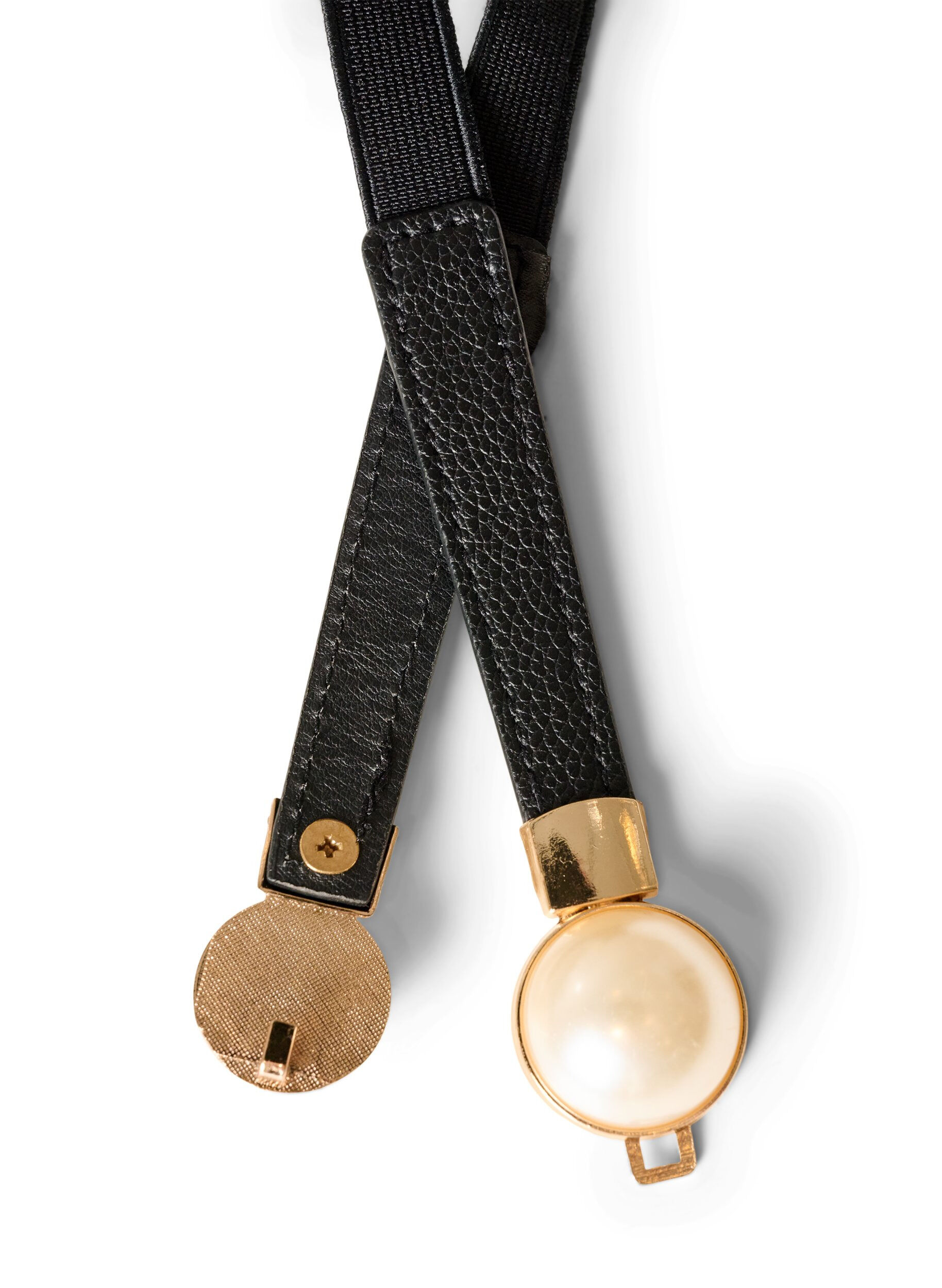 ZizziElastisk taljeb&aelig;lte med perledetaljer, Sort, Packshot image number 1