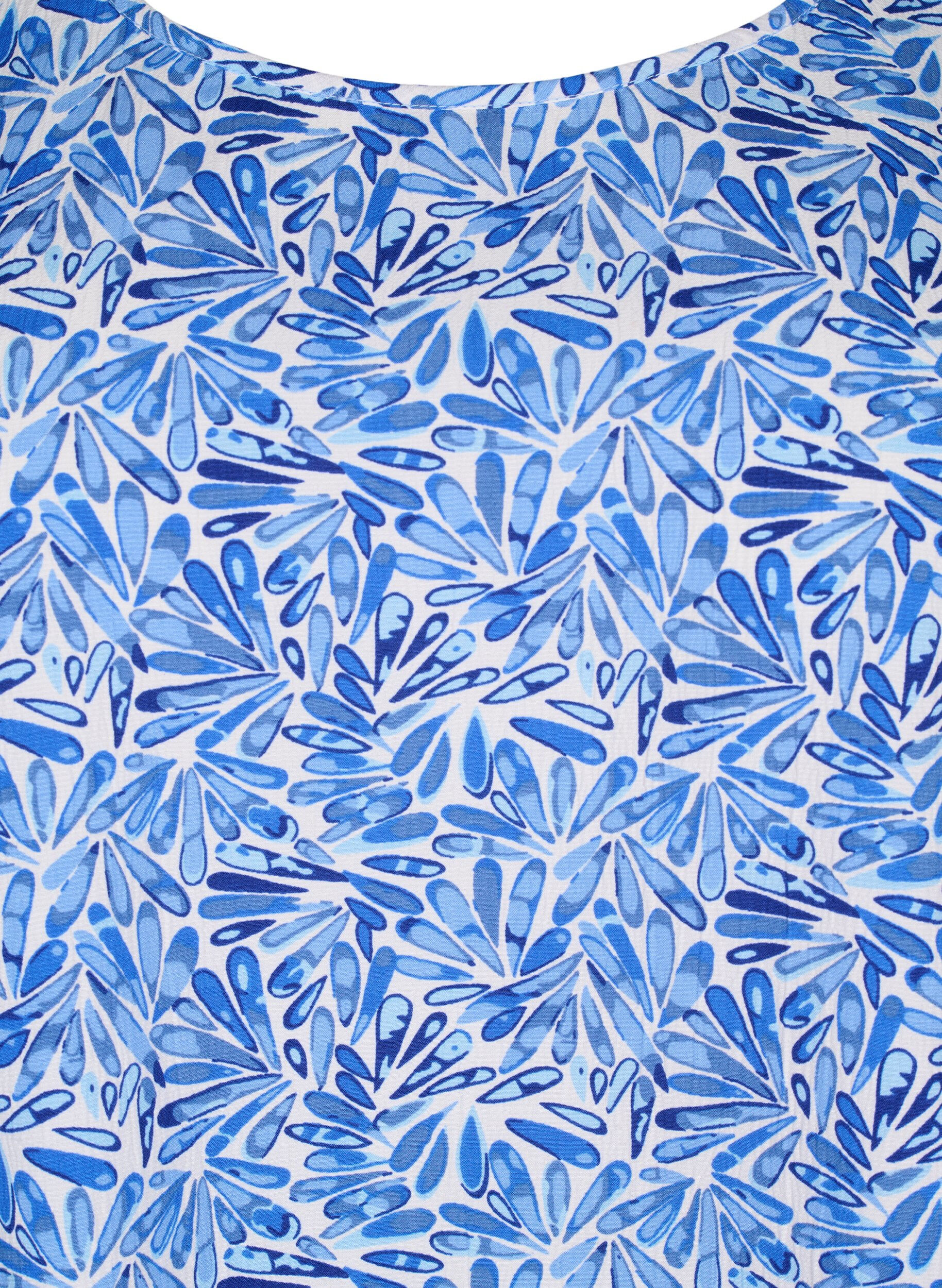 Zizzi FLASH - &AElig;rmel&oslash;s top med print, Bl&aring;, Packshot image number 2