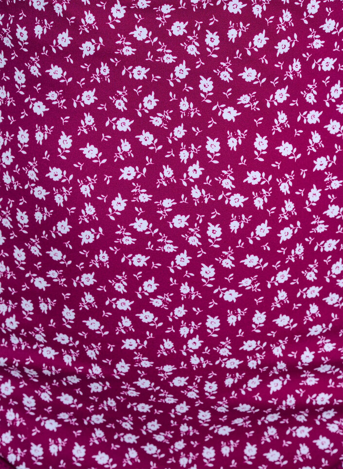 Ekstra højtaljet bikini trusse med blomsterprint, Rød, Packshot image number 2
