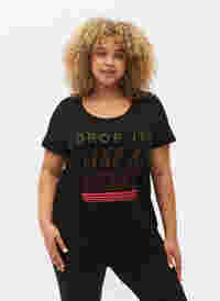 Trænings t-shirt med print, Black w. Drop It, Model