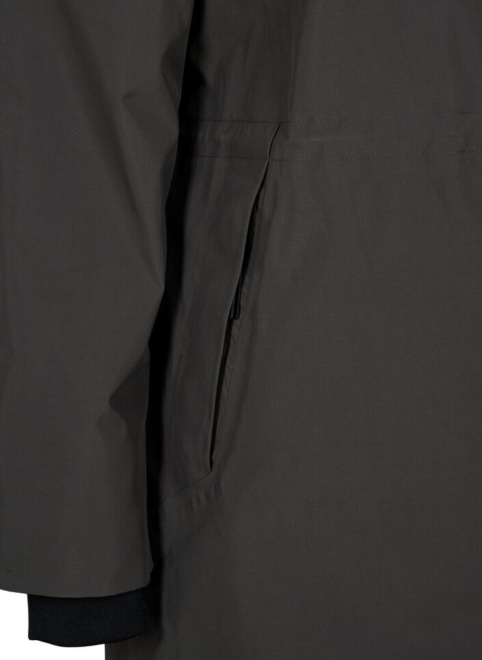 Funktionel parka vinterjakke med hætte, Raven, Packshot image number 3