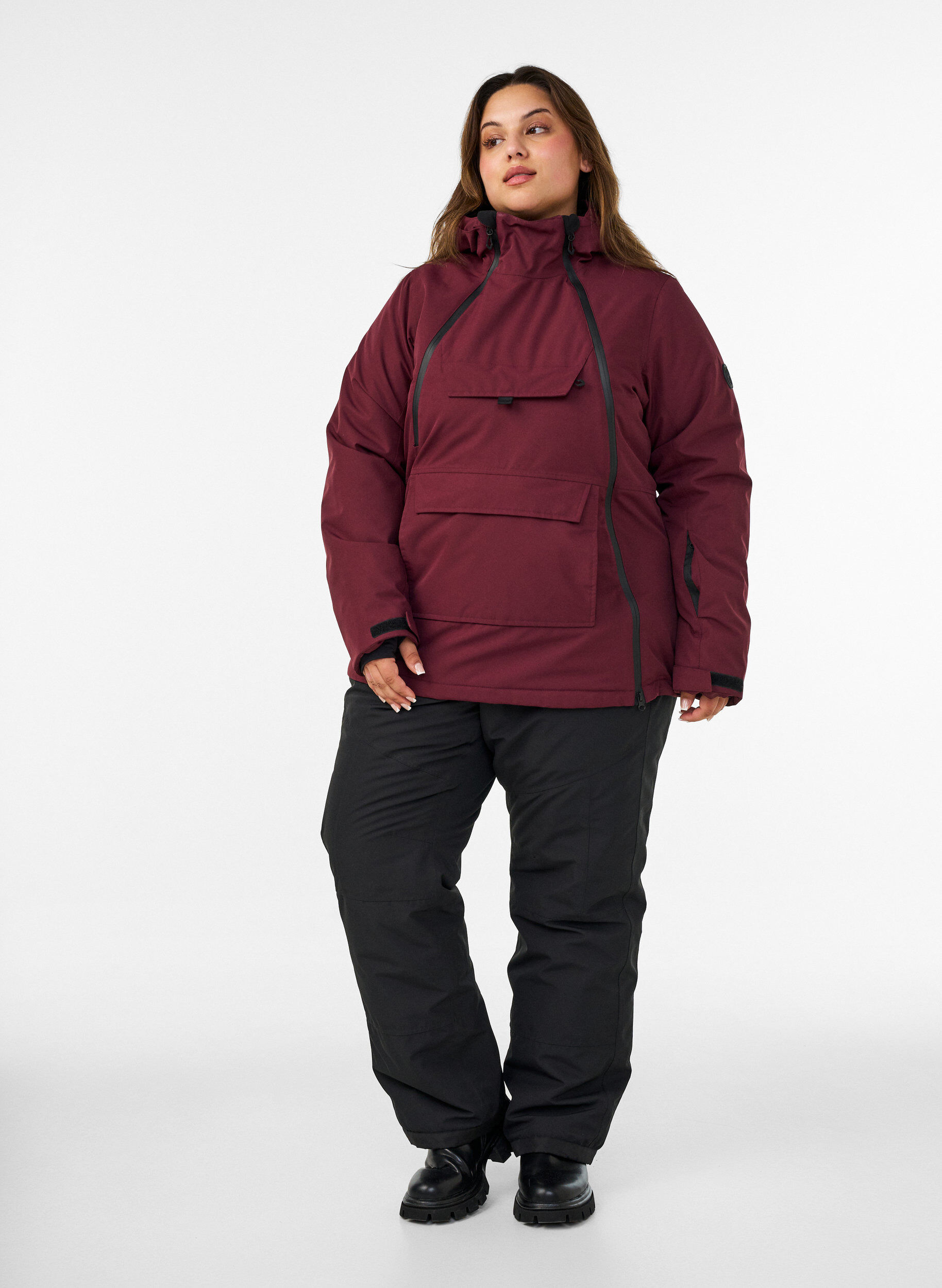 ZizziFunktionel ski anorak med h&aelig;tte, R&oslash;d, Model image number 1