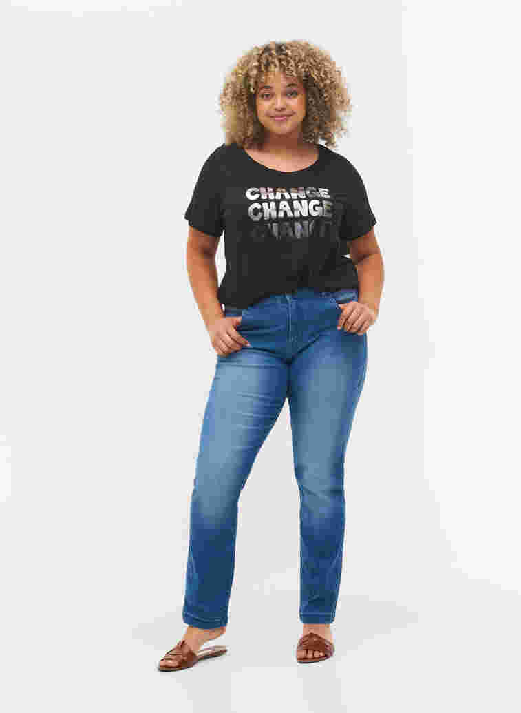 Bomulds t-shirt med korte ærmer, Black Change, Model image number 2