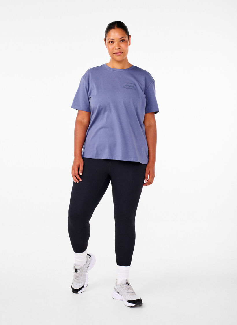 Sporty t-shirt i &oslash;kologisk bomuld, , Model image number 1