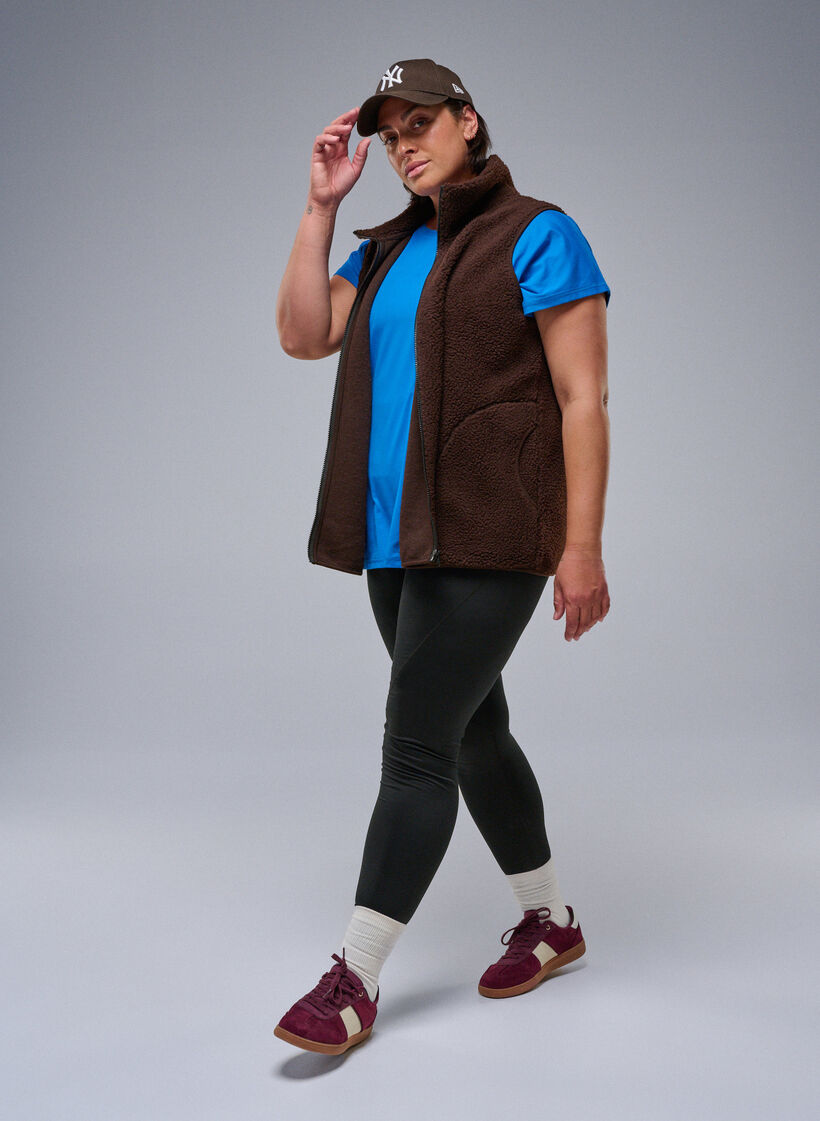 Træningstights med fleecefor, Sort, Image