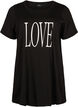 Oversize t-shirt med tryk , Black W. Love, Packshot image number 0