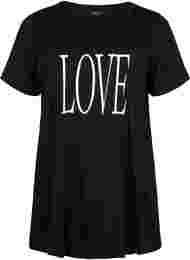Oversize t-shirt med tryk , Black W. Love