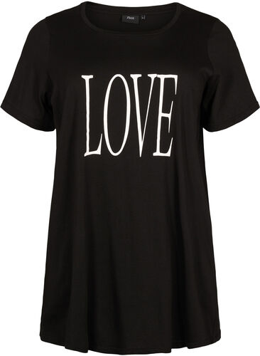 Oversize t-shirt med tryk , Black W. Love, Packshot image number 0