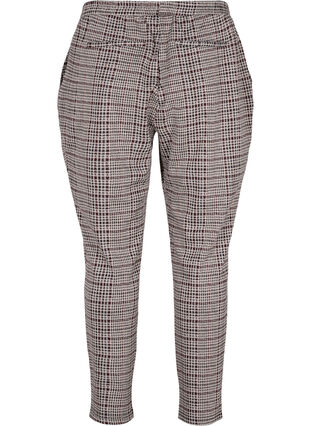 Cropped Maddison bukser med ternet mønster, Brown Check, Packshot image number 1