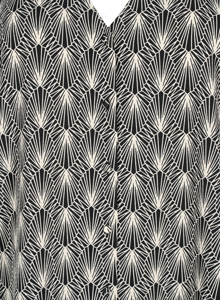 Skjortebluse med v-hals og print, Birch Graphic AOP, Packshot image number 2