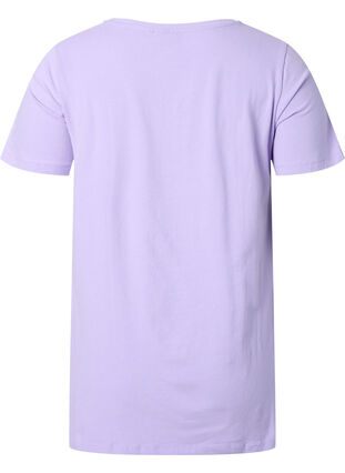 Ensfarvet basis t-shirt i bomuld, Lavender, Packshot image number 1