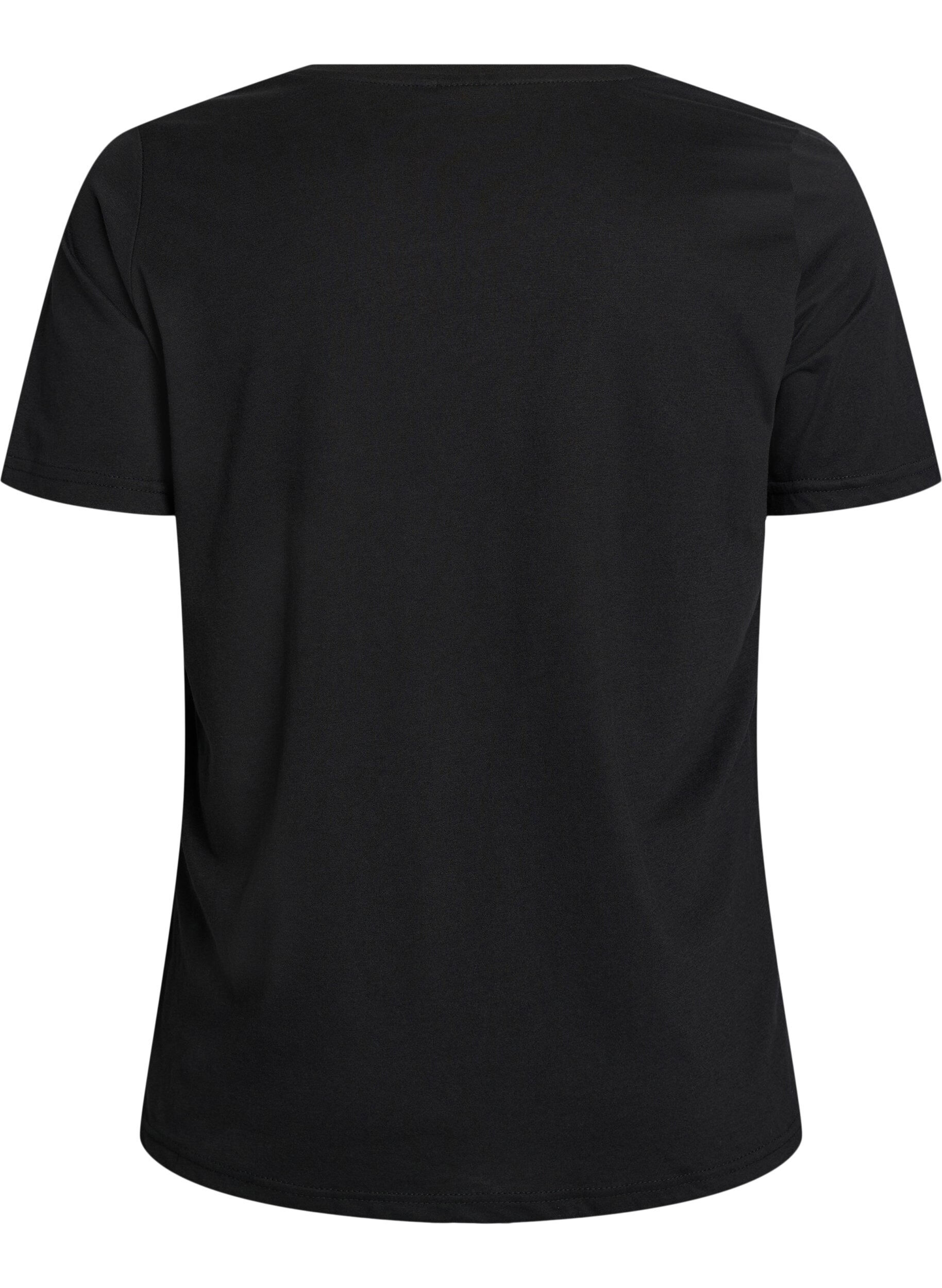 ZizziT-shirt med motiv, Sort, Packshot image number 1