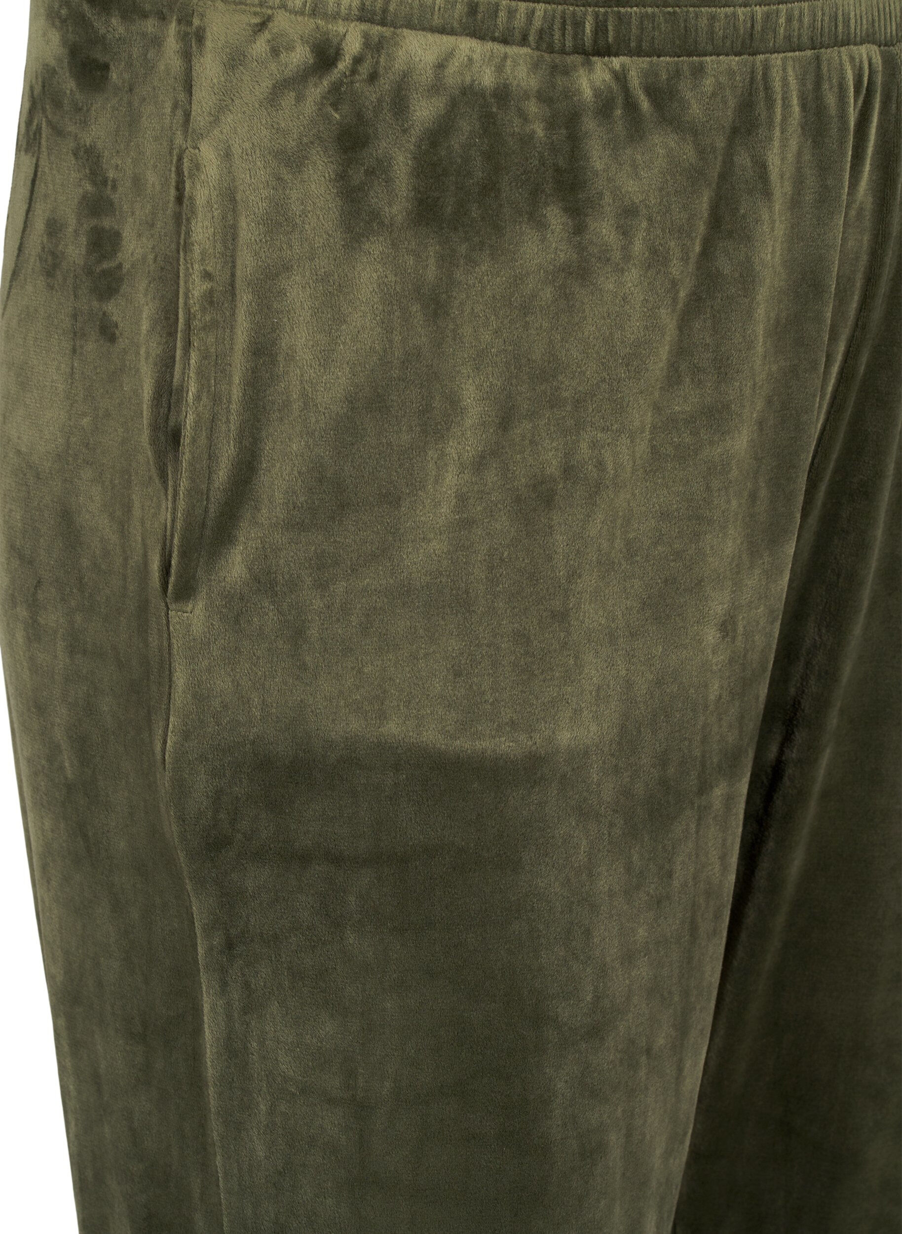ZizziL&oslash;se bukser i velour, Gr&oslash;n, Packshot image number 2