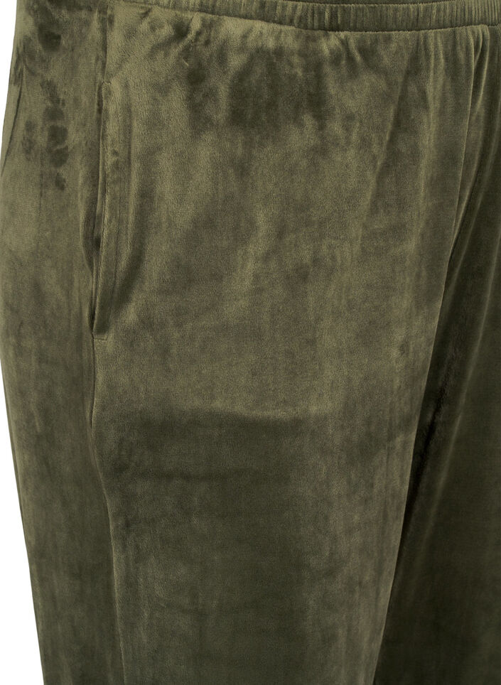 L&oslash;se bukser i velour, Gr&oslash;n, Packshot image number 2