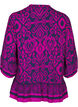 Bluse med print og 3/4 ærmer, Blå, Packshot image number 1