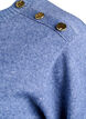 Strikbluse med knapdetalje, Bl&aring;, Packshot image number 3