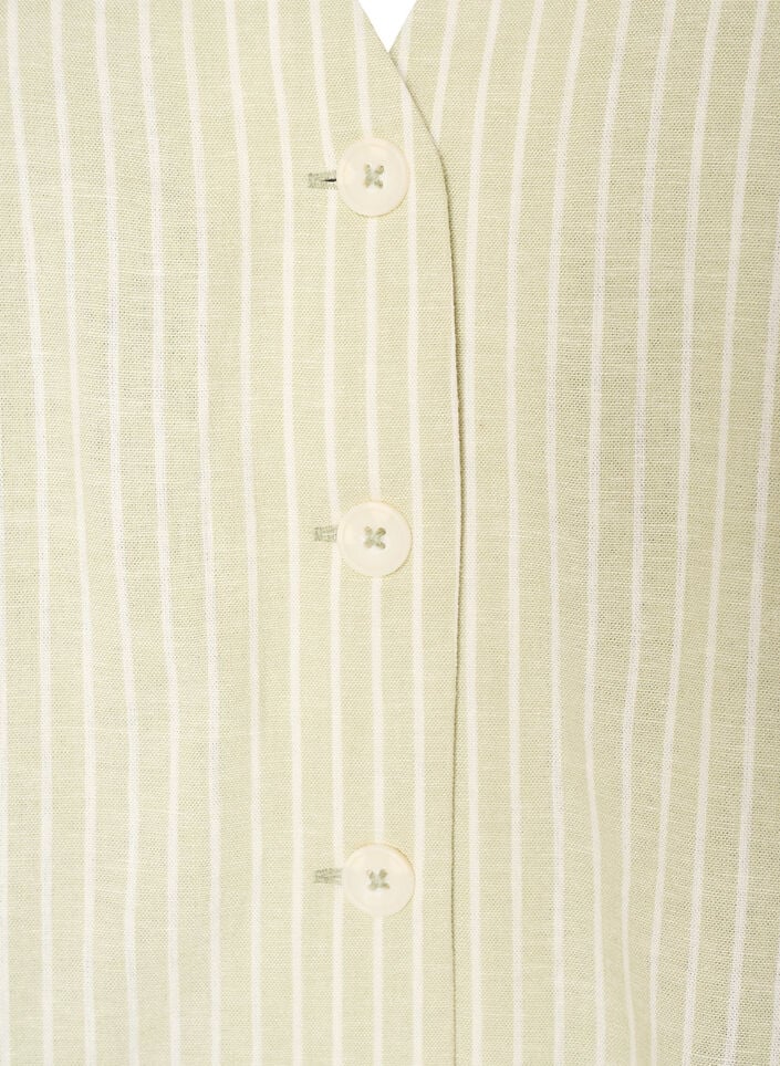 Stribet vest i h&oslash;r og viskose, Gr&oslash;n, Packshot image number 2