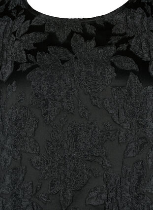 Bluse i jacquard med 3/4 ærmer, Black, Packshot image number 2