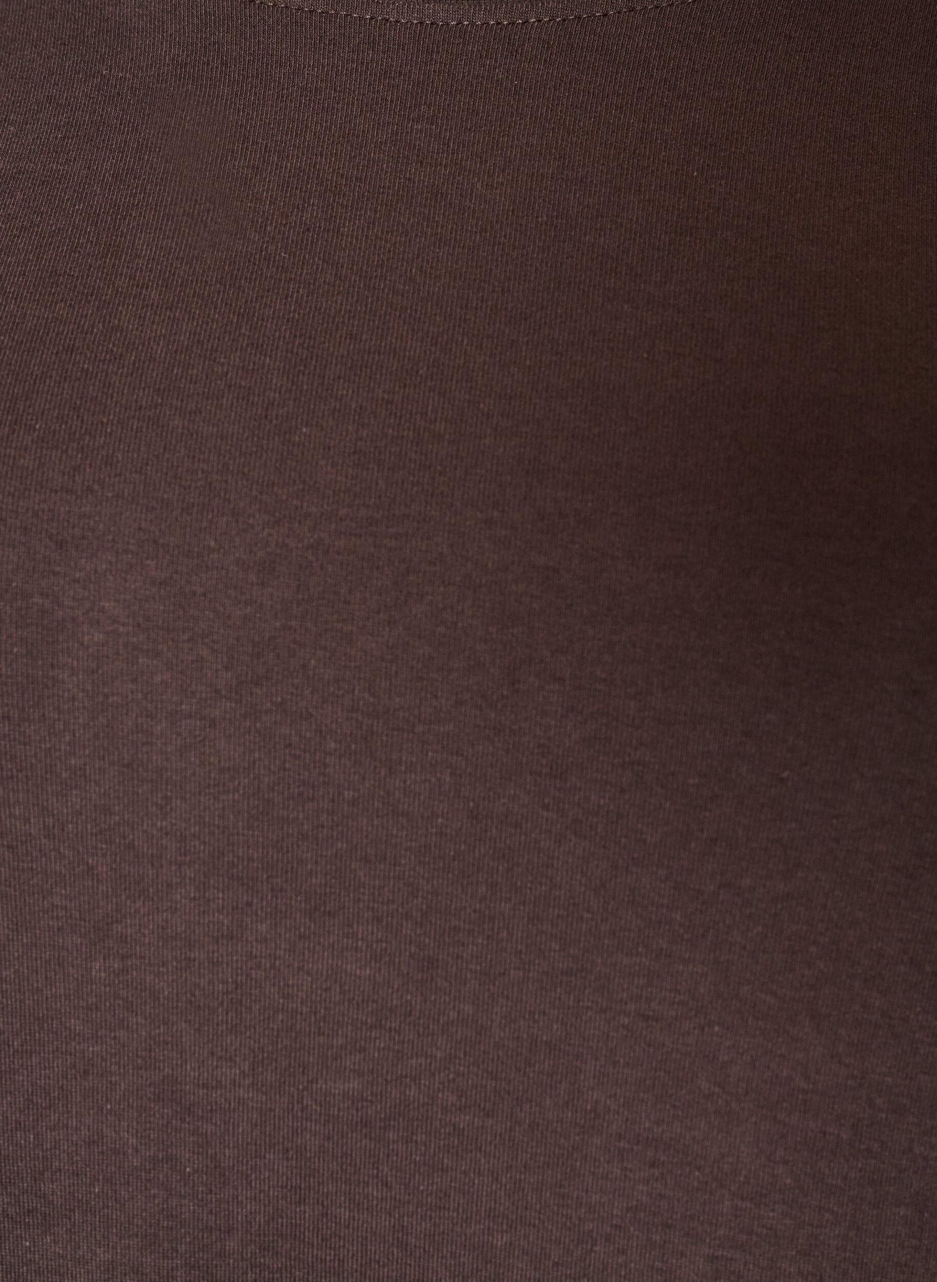 ZizziLang&aelig;rmet basis T-shirt med rund hals, Brun, Packshot image number 2