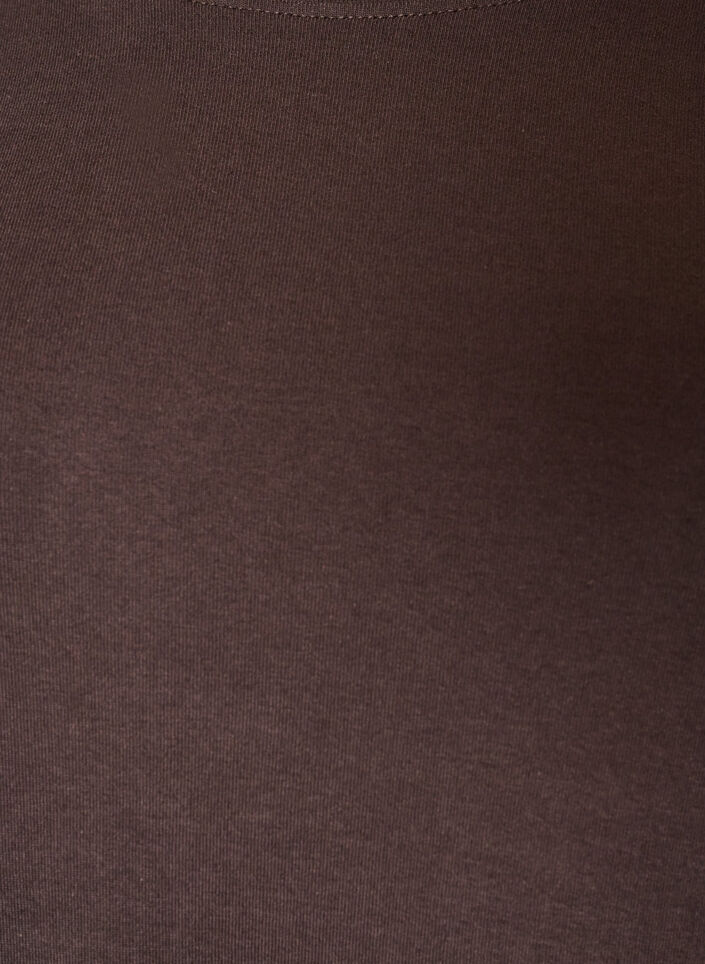 Lang&aelig;rmet basis T-shirt med rund hals, Brun, Packshot image number 2