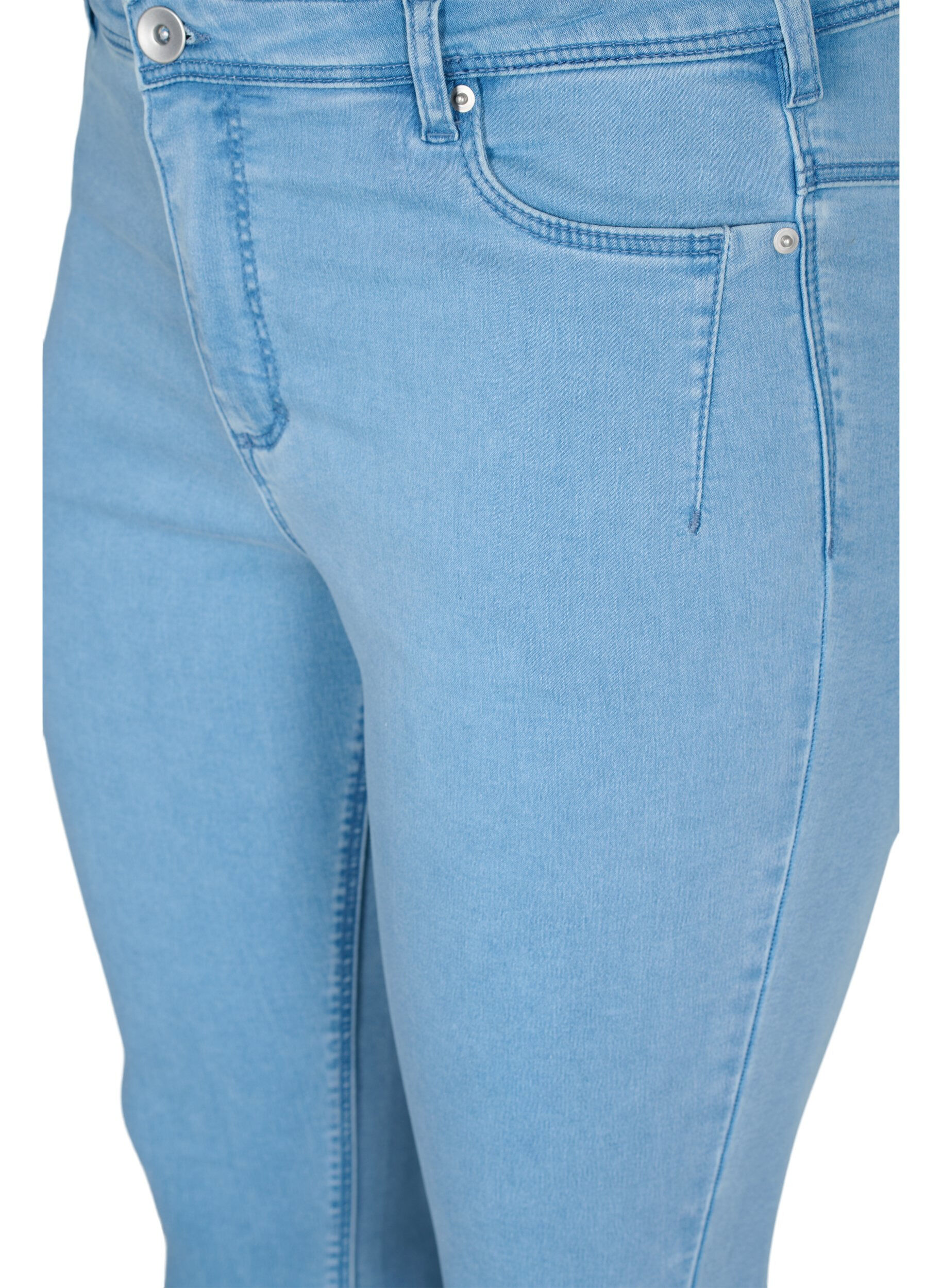 ZizziCropped Amy jeans med lynl&aring;sdetalje, Bl&aring;, Packshot image number 2