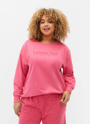 Sweatshirt i bomuld med tekstprint, Hot P. w. Lesuire S., Model image number 0