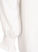 Bluse med smock manchetter og V-udsk&aelig;ring, Vanilla, Packshot image number 3
