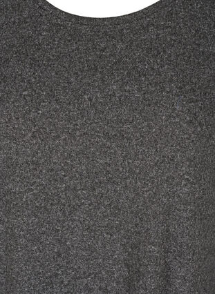 Kjole med lange pufærmer og perler, Dark Grey Melange, Packshot image number 2