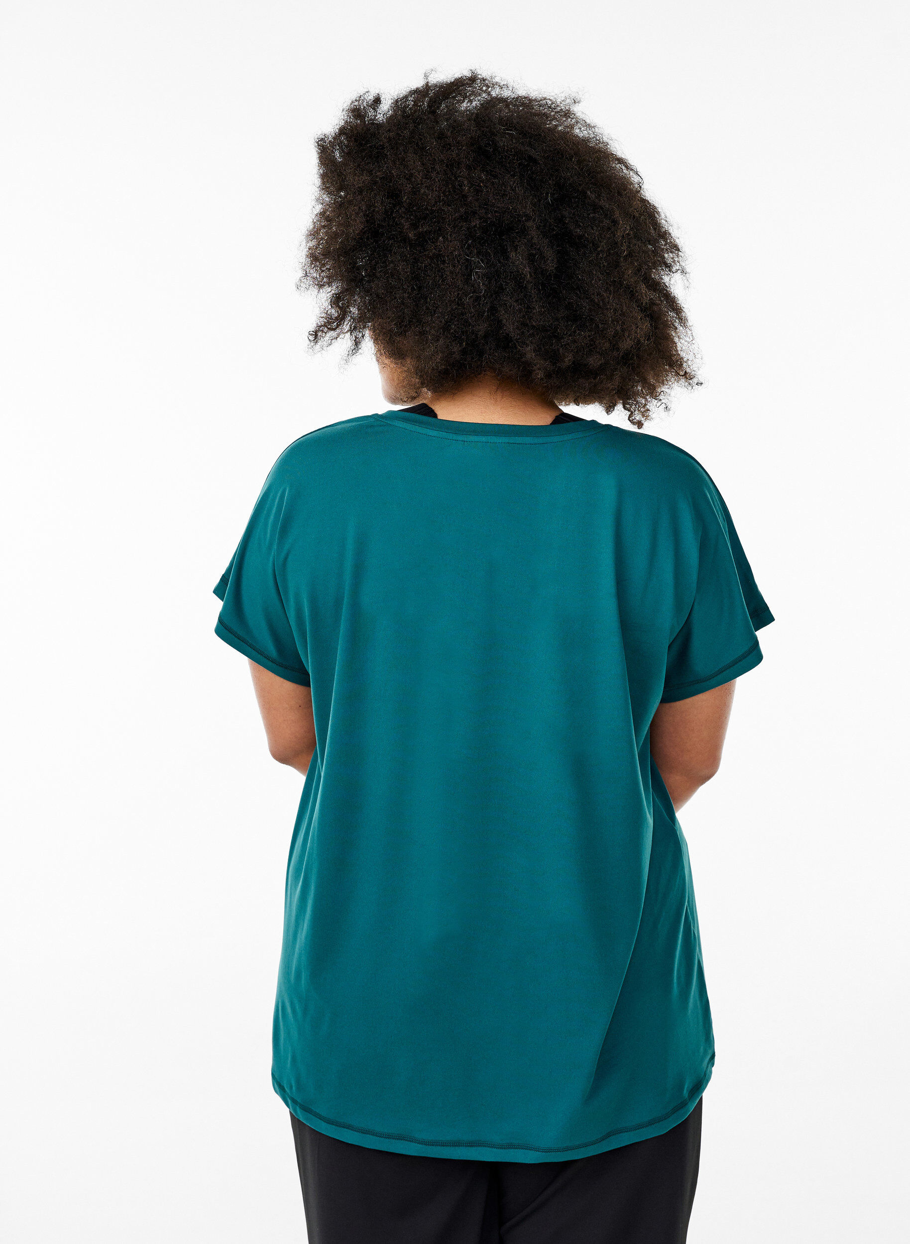 ZizziL&oslash;s tr&aelig;nings t-shirt med v-hals, Gr&oslash;n, Model image number 2