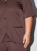 N&aring;lestribet bluse med rhinsten og knapper, Brun, Model image number 3