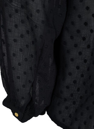 Prikket bluse med v-hals og perler, Black w. Cobber, Packshot image number 3